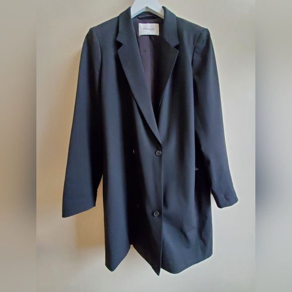 Babaton black Double breated long oversized blazer large size - Picture 3 of 10